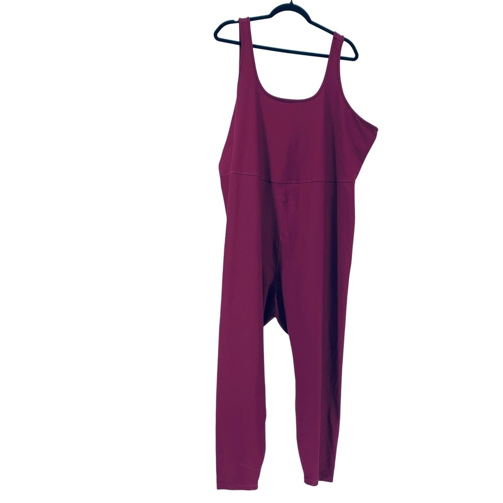 Old Navy Powersoft Go-Dry Bodysuit Jumpsuit 4X Burgundy Plum Athletic Activewear